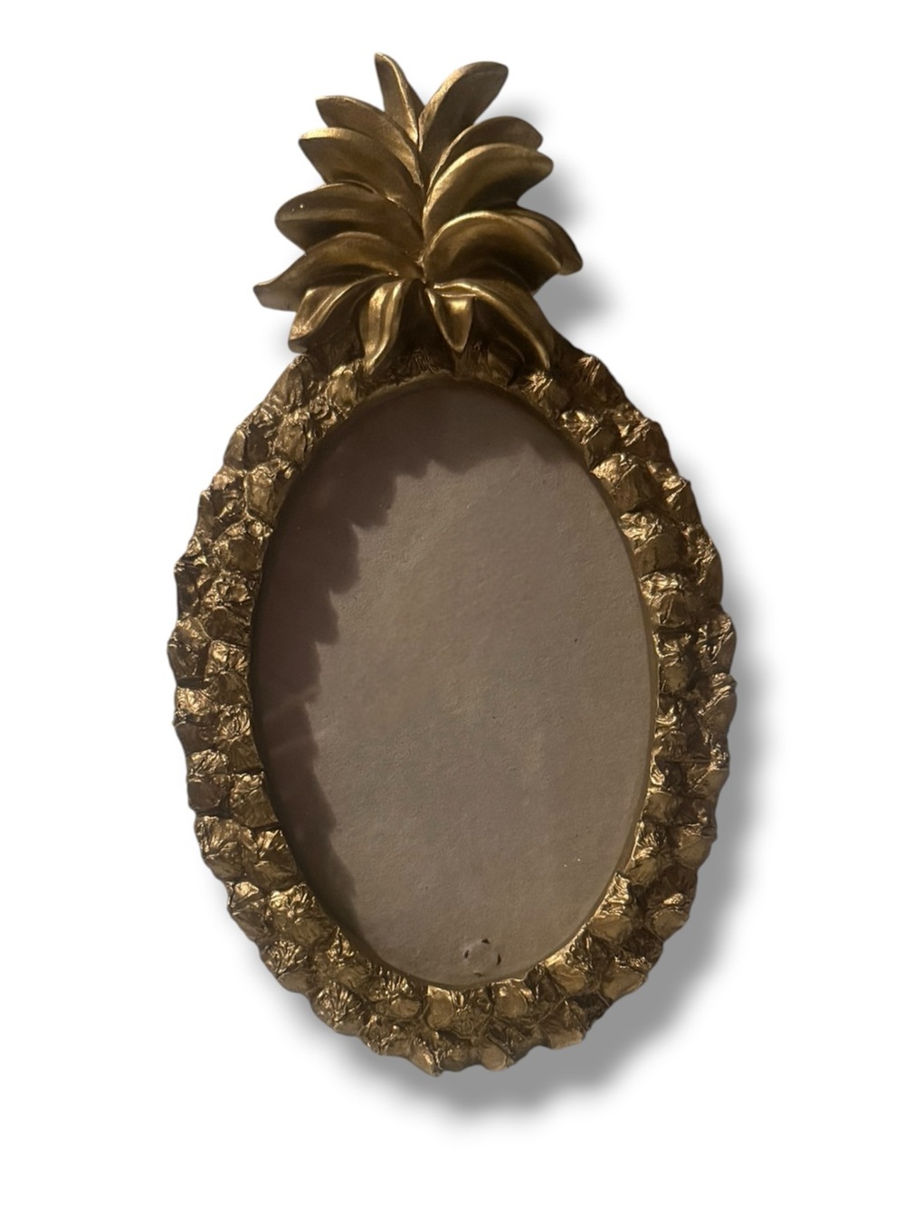 Isaac Jacobs Gold Pineapple Oval Picture Frame 4x6 Resin Tropical Decor GUC